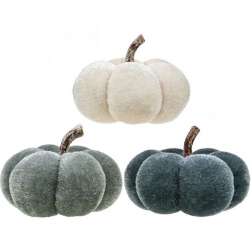 Floristik24 Table decoration autumn decoration pumpkin soft gray beige Ø6.5cm 9pcs