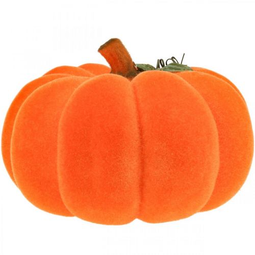 Floristik24 Pumpkin deco orange large Flocked autumn decoration Ø30cm