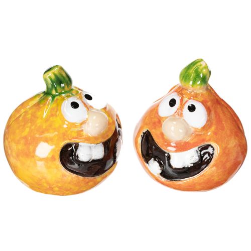 Decorative pumpkin figurine as a fun autumn decoration, 6cm, 2 pieces