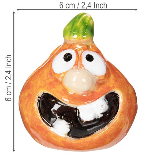 Decorative pumpkin figurine as a fun autumn decoration, 6cm, 2 pieces | Floristik24.ie
