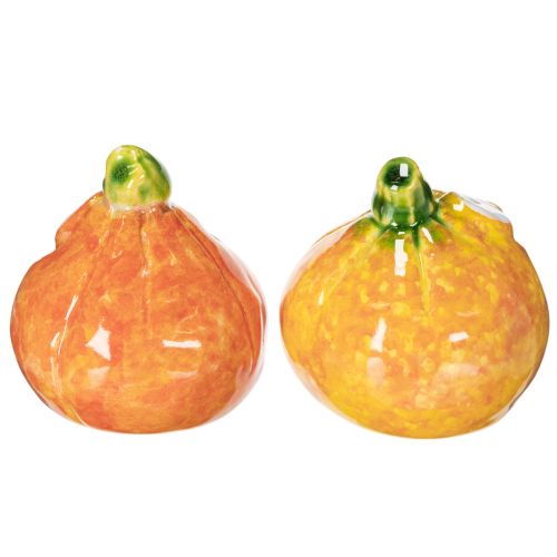 Decorative pumpkin figurine as a fun autumn decoration, 6cm, 2 pieces | Floristik24.ie