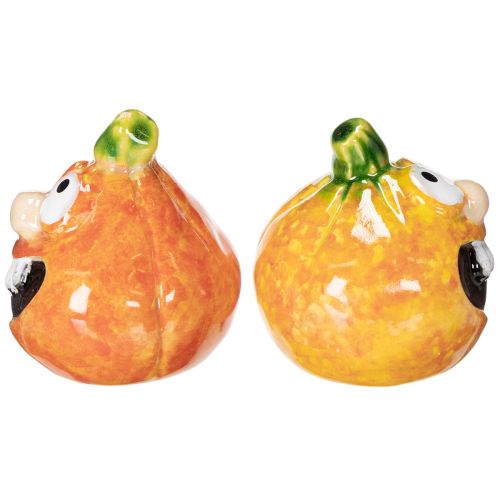 Decorative pumpkin figurine as a fun autumn decoration, 6cm, 2 pieces | Floristik24.ie