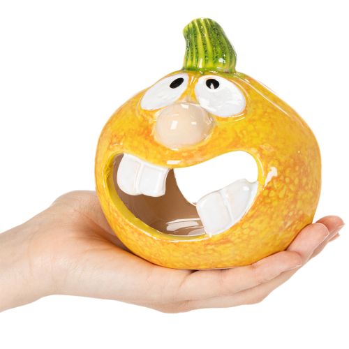 Pumpkin decorative figure and tealight holder, funny face, autumn decoration, 12cm, 2 pieces | Floristik24.ie