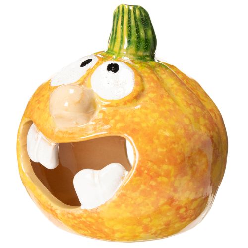 Pumpkin decorative figure and tealight holder, funny face, autumn decoration, 12cm, 2 pieces | Floristik24.ie