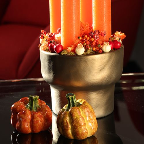 Decorative pumpkins for autumnal table decoration, 6cm, 2 pieces | Floristik24.ie