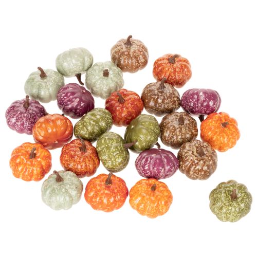 Mini Pumpkin Decoration Set, Autumn and Halloween Decorations, Assorted Colors, 4cm, 24 Pieces | Floristik24.ie