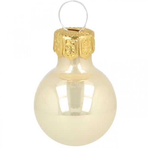 Floristik24 Mini Christmas balls glass cream matt/glossy Ø2cm 44 pieces