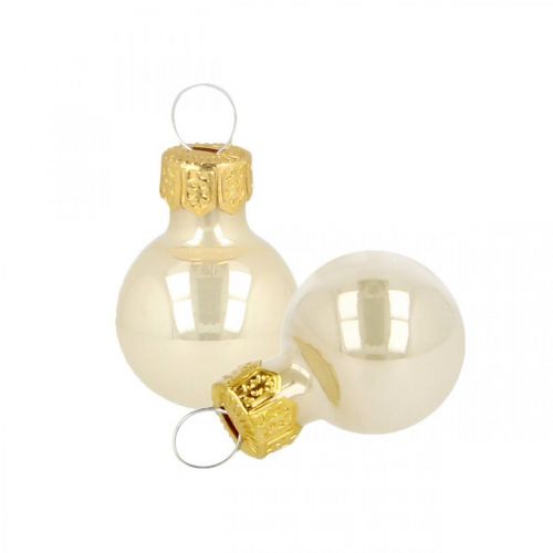 Mini Christmas balls glass cream matt/glossy Ø2cm 44 pieces