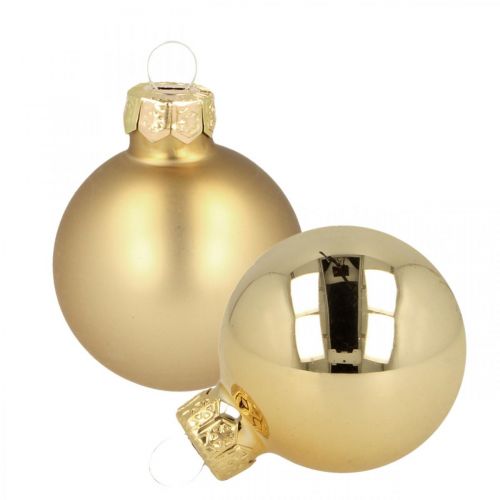 Floristik24 Christmas balls glass gold glass ball matt/glossy Ø4cm 60 pieces