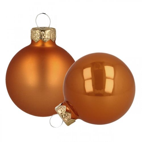 Product Christmas balls glass orange balls matt/glossy Ø4cm 60p