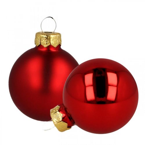 Floristik24 Christmas balls glass red glass balls matt/glossy Ø4cm 60 pieces