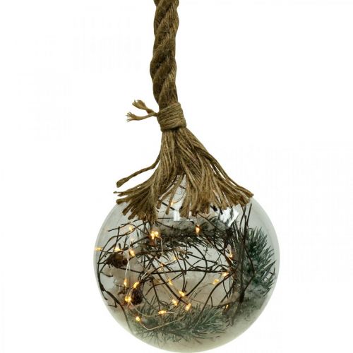 Floristik24 LED ball snow fir inside Ø14cm 30L warm white timer