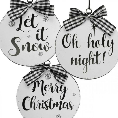 Product Decorative Christmas Tree Ball Metal Vintage Ø15cm 3 Pcs