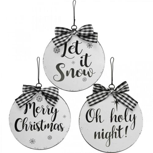 Product Decorative Christmas Tree Ball Metal Vintage Ø15cm 3 Pcs