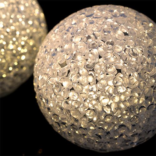 Floristik24 Ball with lighting medium white-warm Ø7cm 6pcs