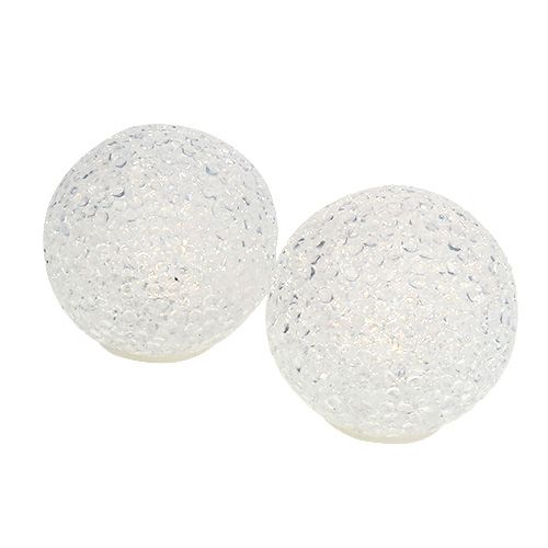 Floristik24 Ball with lighting medium white-warm Ø7cm 6pcs