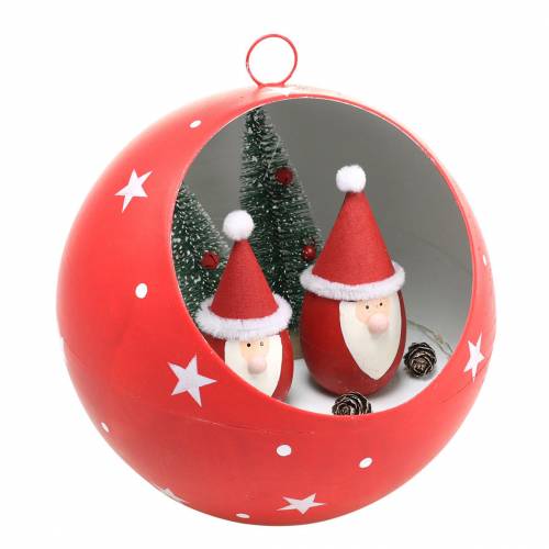 Product Christmas ball to hang Santa Clauses and LED red Ø20cm For batteries