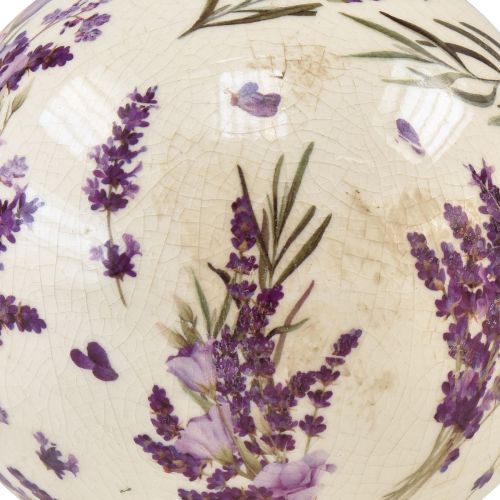 Floristik24 Ceramic ball with lavender motif ceramic decoration purple cream 12cm