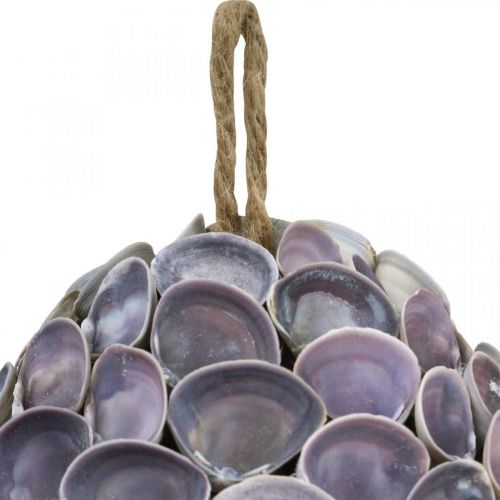 Product Shell ball Maritime decoration with shells Deco ball violet Ø12cm