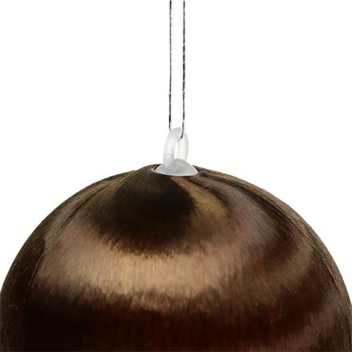 Product Christmas decoration ball plastic Ø6cm brown 6pcs