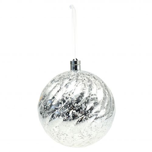 Product Ball plastic silver with lighting Ø20cm