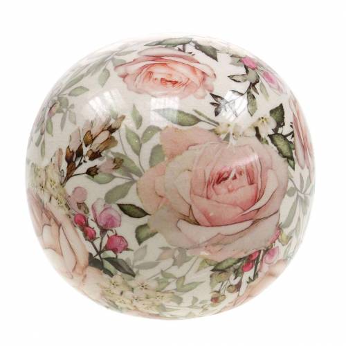 Floristik24 Decorative ball rose light pink earthenware Ø9cm