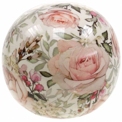 Floristik24 Decorative ball rose light pink earthenware Ø9cm
