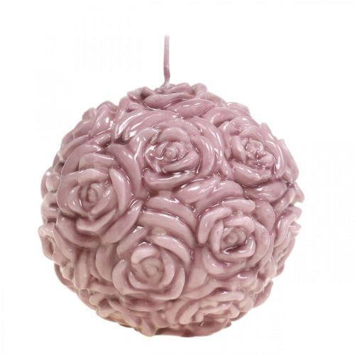Ball candle roses Round candle rose Ø10.5cm