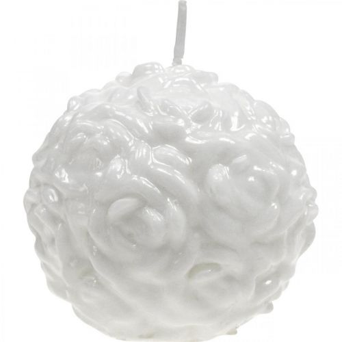 Product Ball candle with rose motif for romantic decoration and occasions