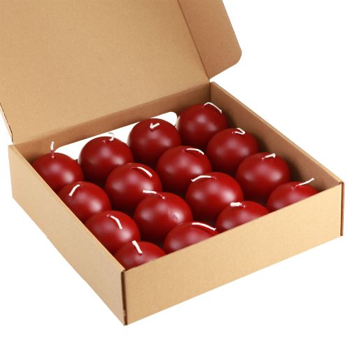 Product Ball candles 60mm antique red 16 pcs Christmas decoration
