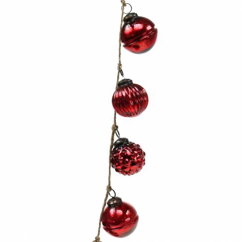 Floristik24 Christmas decoration garland Christmas tree balls red 120cm