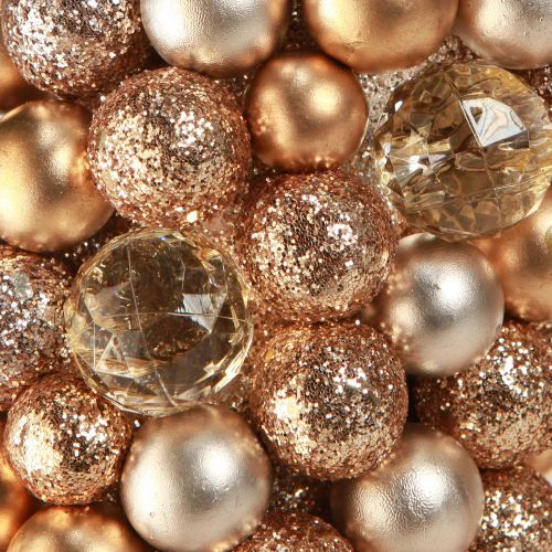 Product Ball Wreath Christmas Wreath Gold Pearl Clear Ø33cm