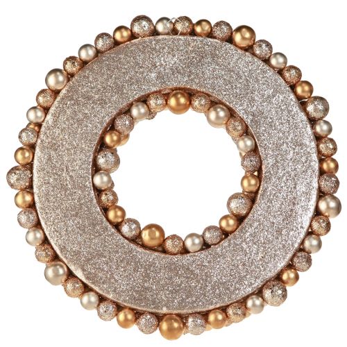 Product Ball Wreath Christmas Wreath Gold Pearl Clear Ø33cm