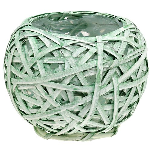 Floristik24 Ball pot made of chip Ø23cm H19cm green