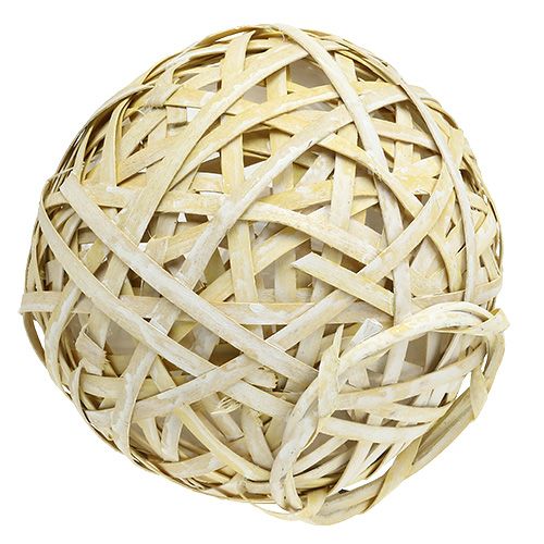 Floristik24 Ball pot made of chip yellow Ø23cm H19cm