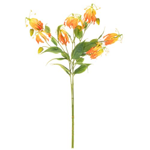 Artificial Gloriosa orange flower with long stems for vases 80cm 3pcs | Floristik24.ie