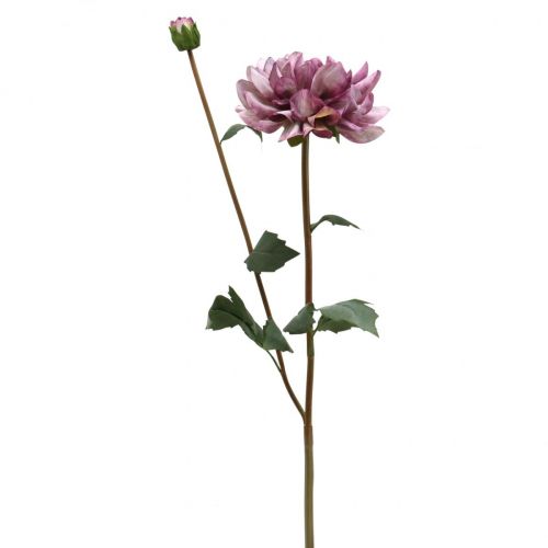 Artificial flower Dahlia Purple silk flower and bud H57cm
