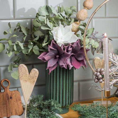 Floristik24 Artificial flower magnolia purple foam flower Ø10cm 6pcs