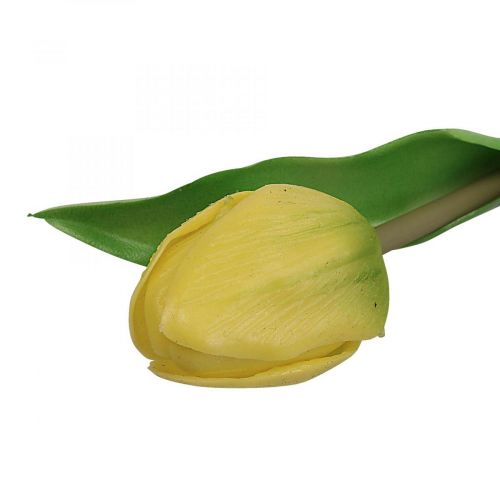Product Artificial Flower Tulip Yellow Real Touch Spring Flower H21cm