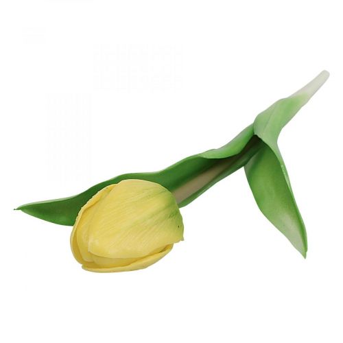 Artificial Tulip Yellow Real Touch Spring Flower H21cm