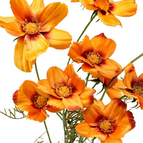 Product Artificial flowers Cosmea Orange jewelry basket H51cm 3pcs