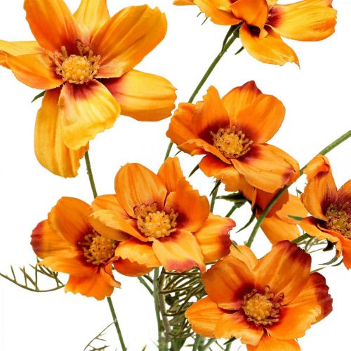 Product Artificial Flowers Cosmea Orange Jewelry Basket H51cm 3 Pcs