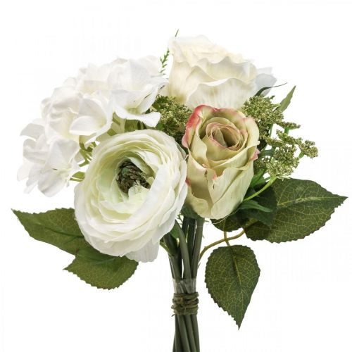 Product Artificial flowers deco bouquet roses ranunculus hydrangea H23cm