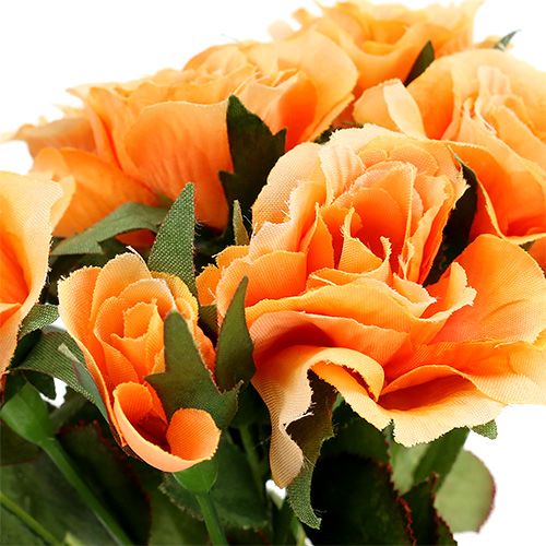 Product Artificial flowers rose bouquet orange L26cm 3pcs