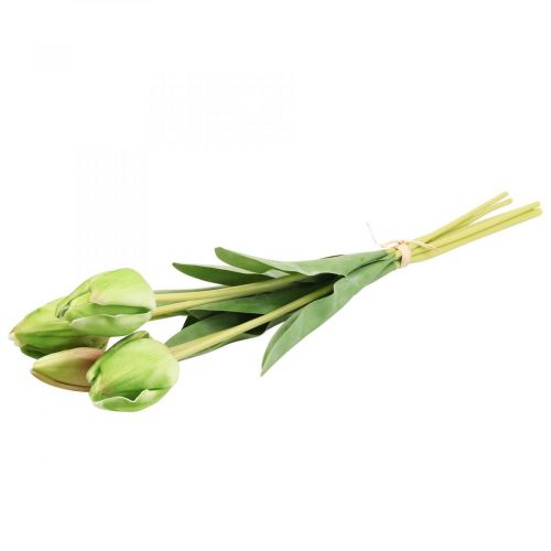 Product Artificial flowers tulip green, spring flower 48cm bundle of 5