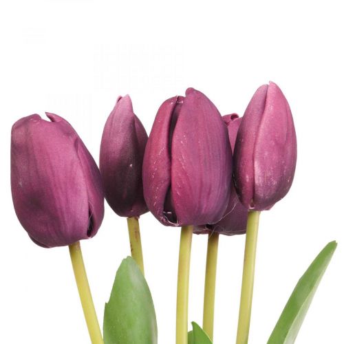 Product Artificial flowers tulip purple, spring flower 48cm bundle of 5