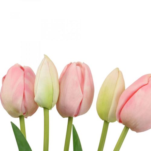 Product Artificial flowers tulip pink, spring flower 48cm bunch of 5