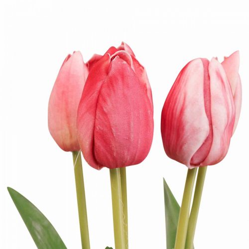 Floristik24 Artificial tulip red, spring flower 48cm bundle of 5