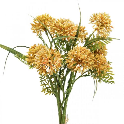 Product Artificial flowers yellow allium decoration ornamental onion 34cm 3pcs in bunch