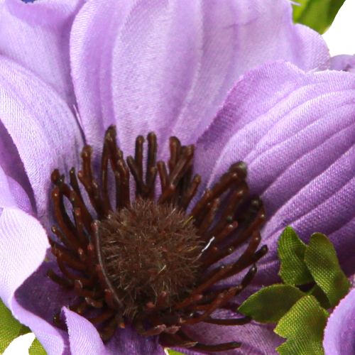 Product Artificial Flower Bouquet Anemone Windflower Blue Purple L28cm